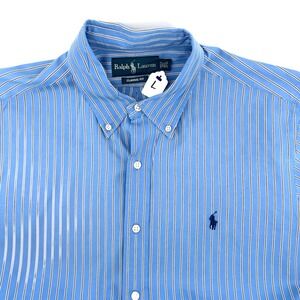 Ralph Lauren Button Down Shirt Mens L 16 32/33 Striped Long Sleeve Classic Fit